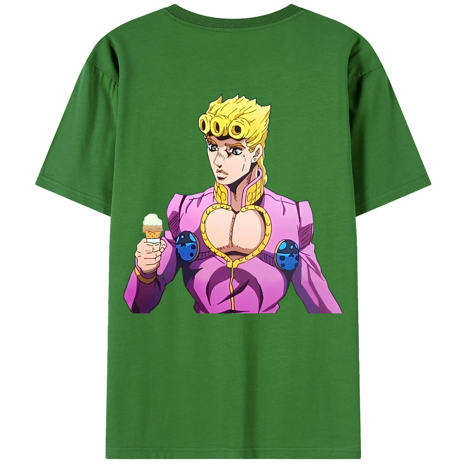 （画像用） ジョジョの奇妙な冒険 ジョルノ?ジョバァーナ JoJo's Bizarre Adventure Giorno Giovanna レディース半袖Tシャツ(バックプリント)